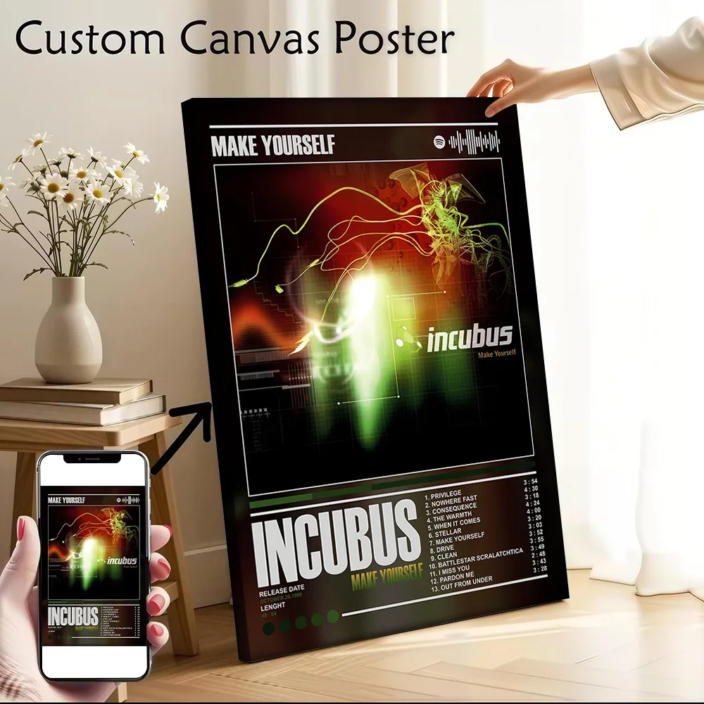 Incubus - Make Yourself, Póster Decorativo en Lienzo con Portada del Álbum, Impresión de Fotos Personalizada, Regalo Perfecto para Decoración Estética