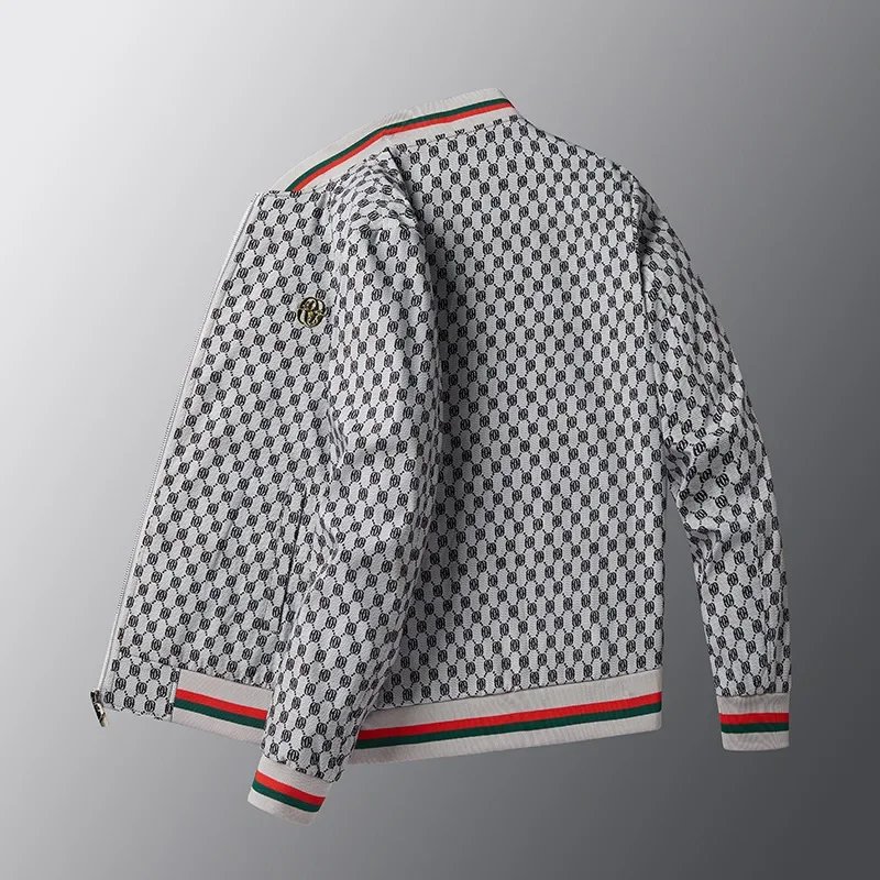 الثقيلة التطريز سترة بيضاء الرجال ربيع الخريف نمط جديد زي بيسبول الرجال سترة العلامة التجارية العصرية ملابس للرجال #2