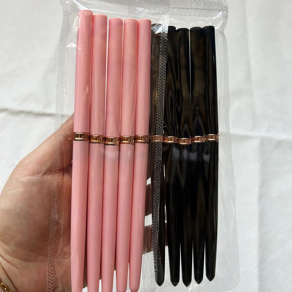 5/10 stücke Rosa/Schwarz Nail art Liner/Malerei Pinsel Ultra-dünne Linie Zeichnung Werkzeug 4/8/12/20/25mm Professionelle Nagel Liner Stift Werkzeug – Detail 2