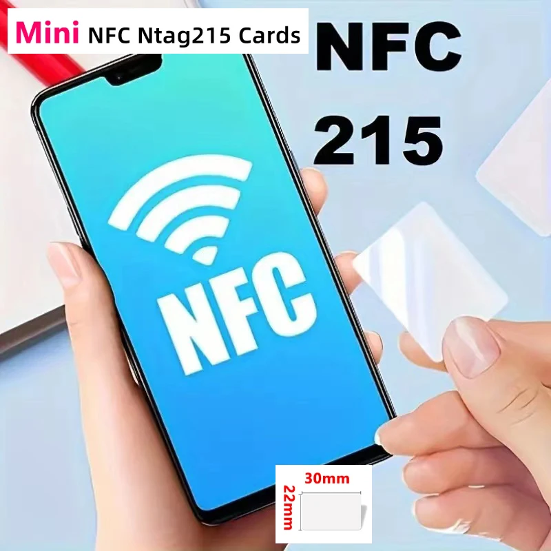 Mini NFC Ntag215 White Cards 13.56MHz ISO 14443A NTAG 215 RFID Tag Used Widely For NFC Enabled Devices Nintendo NFC Cards