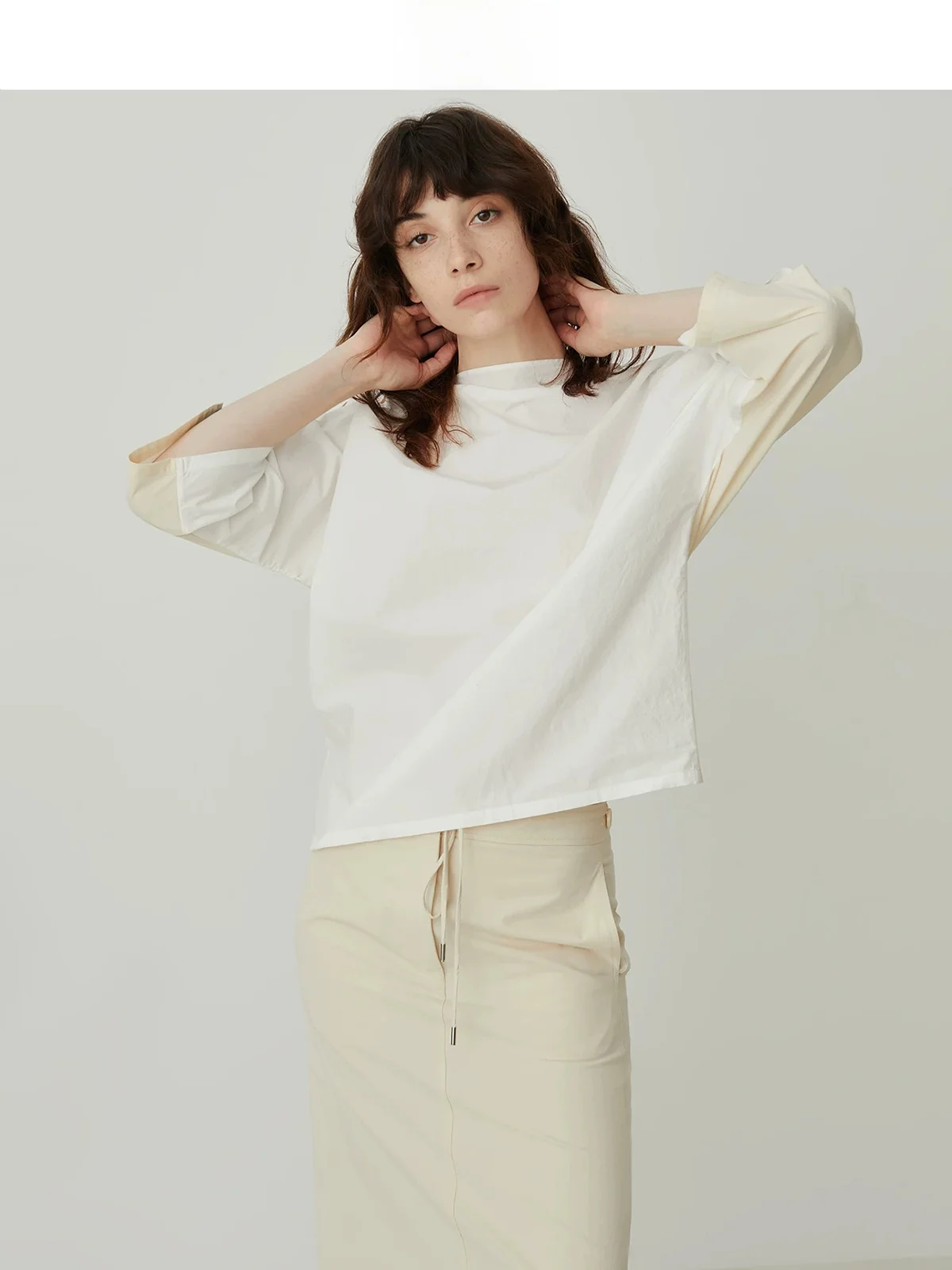 

Sagestudio mat Dual Color Reversible One-sve Eight-sve Top Faionable Versatile Cotton T-irt for Women