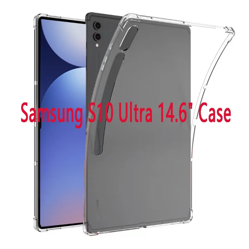 Funda For Samsung Galaxy Tab S10 Ultra 14.6 inch 2024 Protective Case SM-X920 X926B Thickened Soft Airbag Clear TPU Tablet Shell