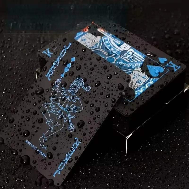 High Quality 1 Set Black Foil Plated Poker Cards Waterproof Playing Card Limited Edition Collection Magic Poker Creative Gift