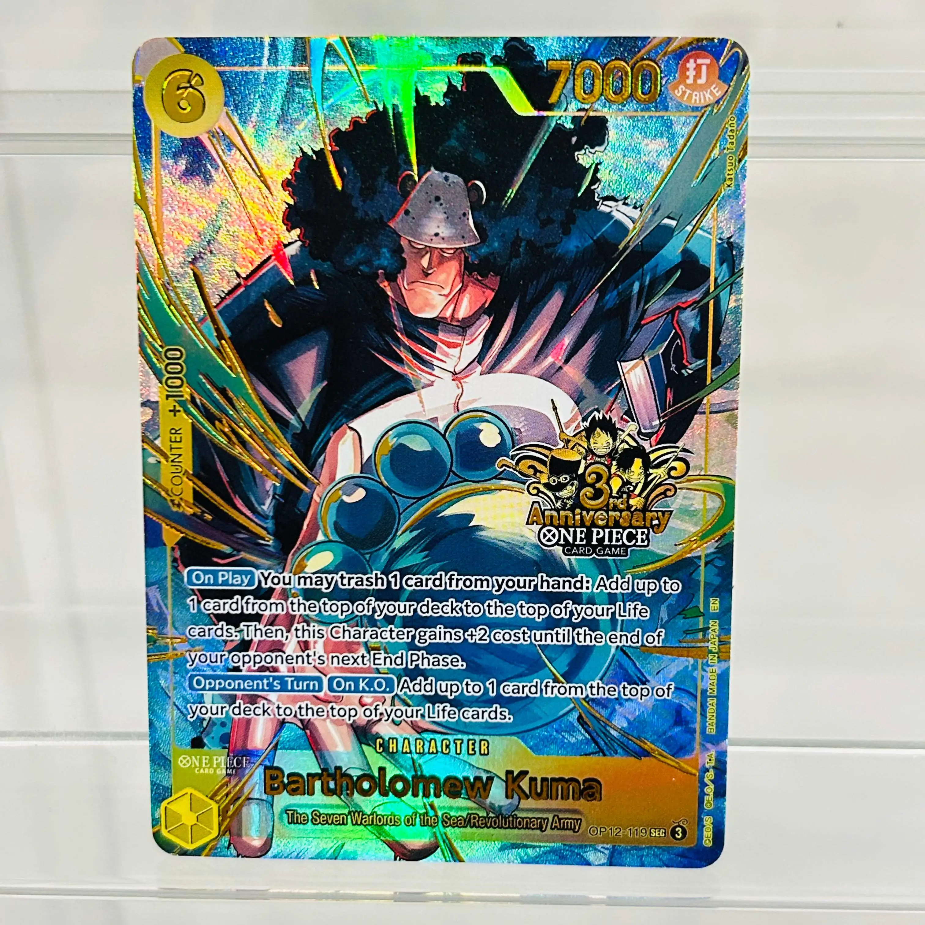 One Piece Portgas D. Ace EN Card ST15-005 with Gold Foil & Holographic Texture, Perfect Condition Premium Anime Collection Card