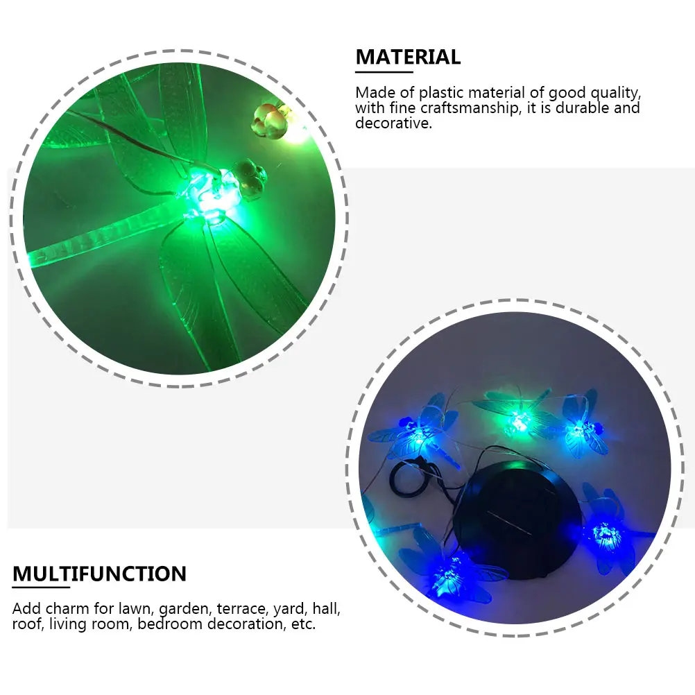 

Solar Dragonfly Wind Chime Light Durable Decorative Outdoor Indoor Garden Hanging Lamp Color Changing Night LED Solar Powered