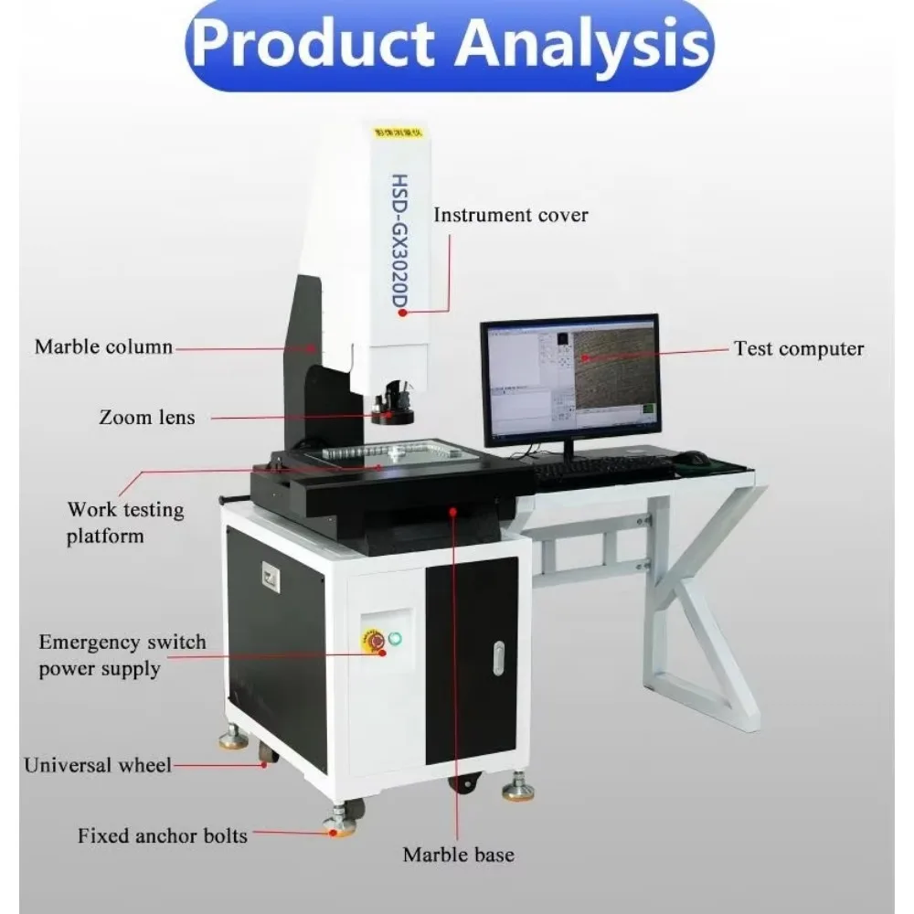 Automatic 2D Vision Measuring Machine Optical Image Measurement System Precision Video Measuring Equipment