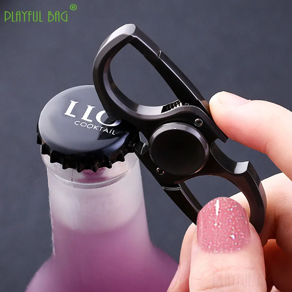 3 in 1 Keychain Alloy Fidget Toy Fingertip Spinning Gyro Release Pressure Bottle Opener Anti Stress Creative Kids Gift ZG296