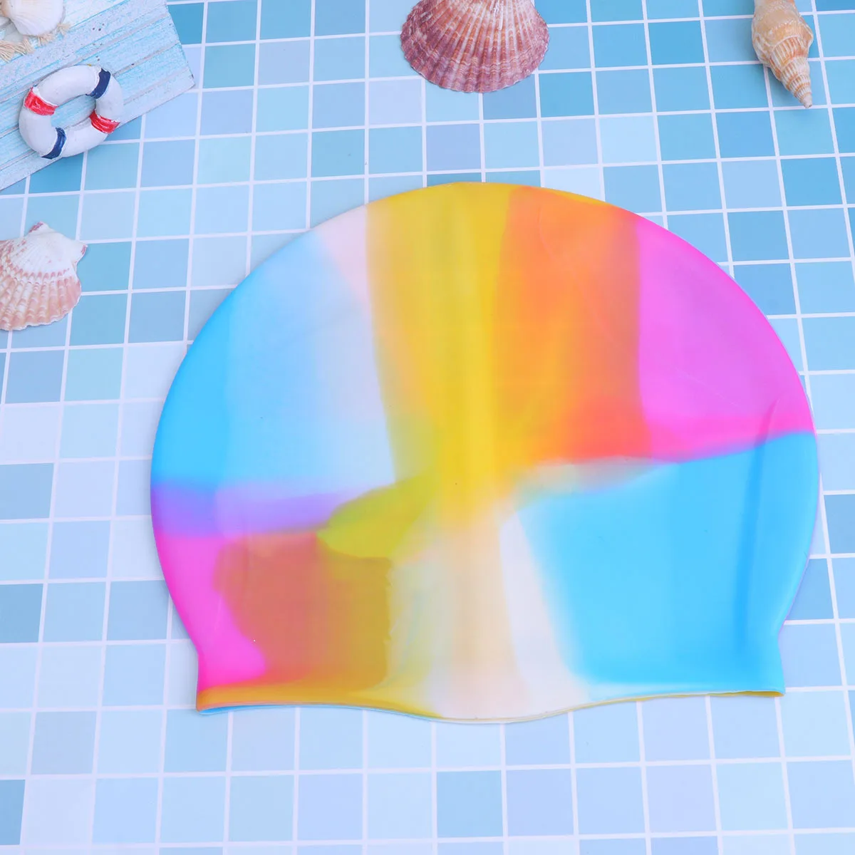 

2Pcs Waterproof Swimming Caps Premium Silicone Lightweight Elastic Sports Swim Hat Head Hair Protection Comfortable Fit