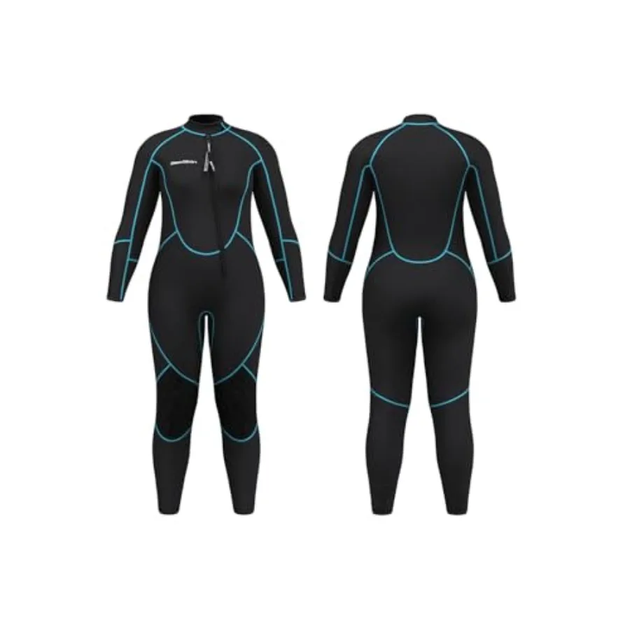 

Plus Size Full Wetsuit for Mens and Womens 3mm Neoprene Black Thermal Protection UV Resistance