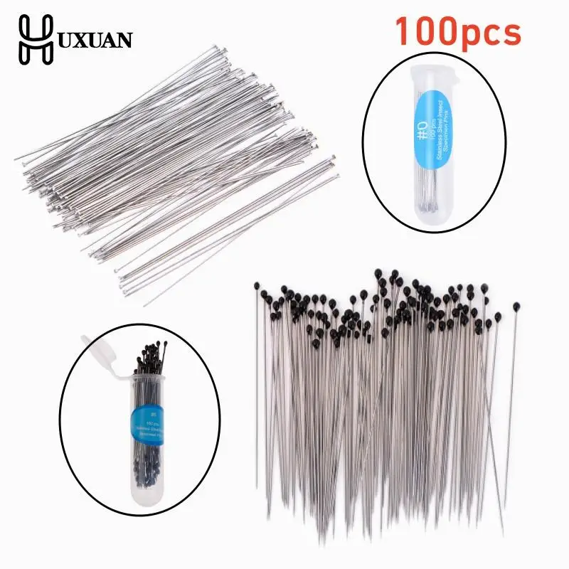 100Pcs Stainless Steel Specimen Needle Insect Pins With Plastic Box For School Lab Education Entomology Body Dissection Supplies