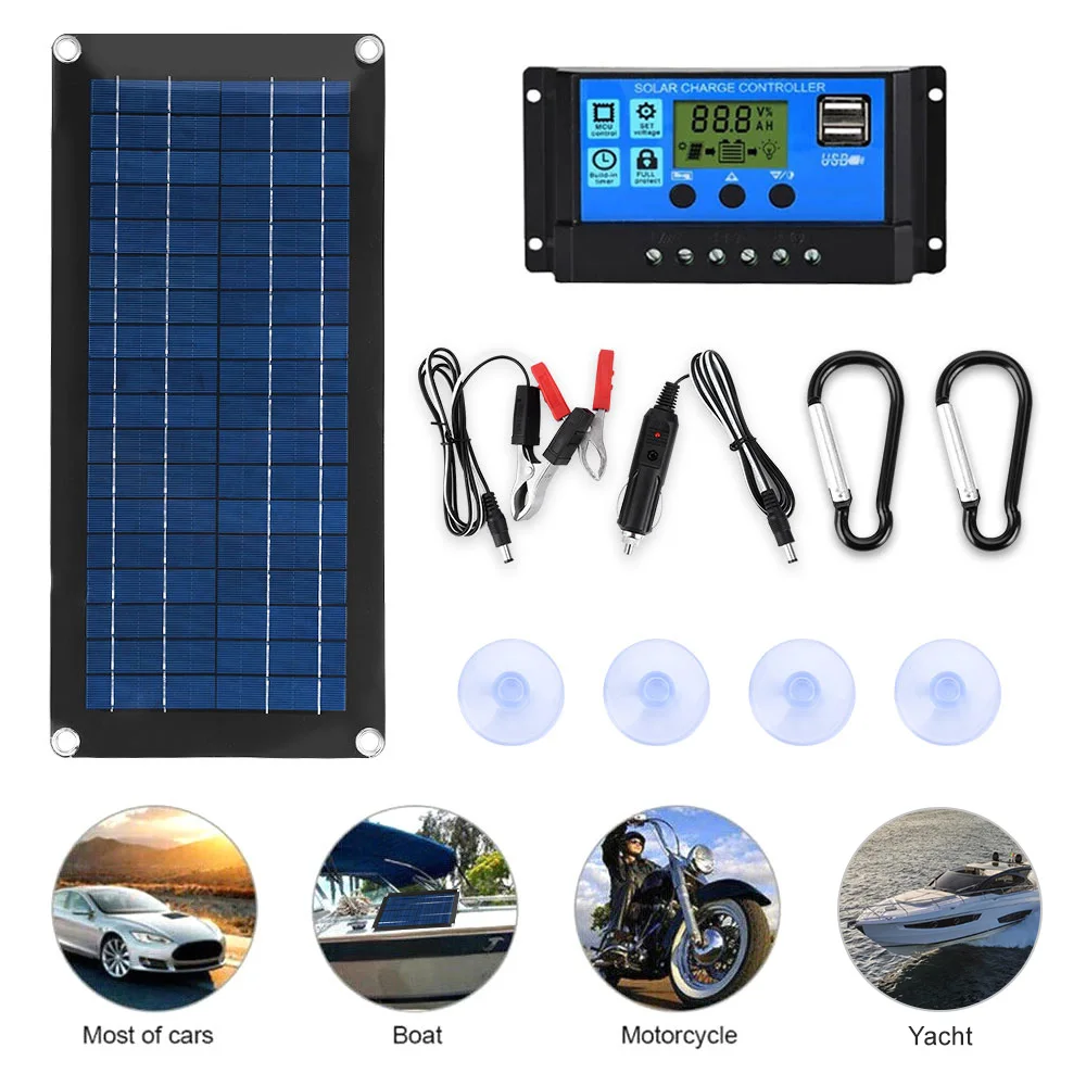 

Flexible Solar Panel Solar Power System Solar Panel Kit with 60A Controller for Home Car Camping Backup Charger