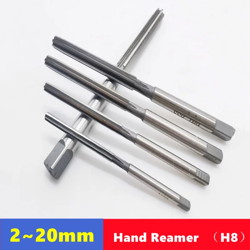 H8 manual straight slot reamer 2-20mm, W6542 HSS manual square shank reamer, manual reaming and precision cutting milling cutter