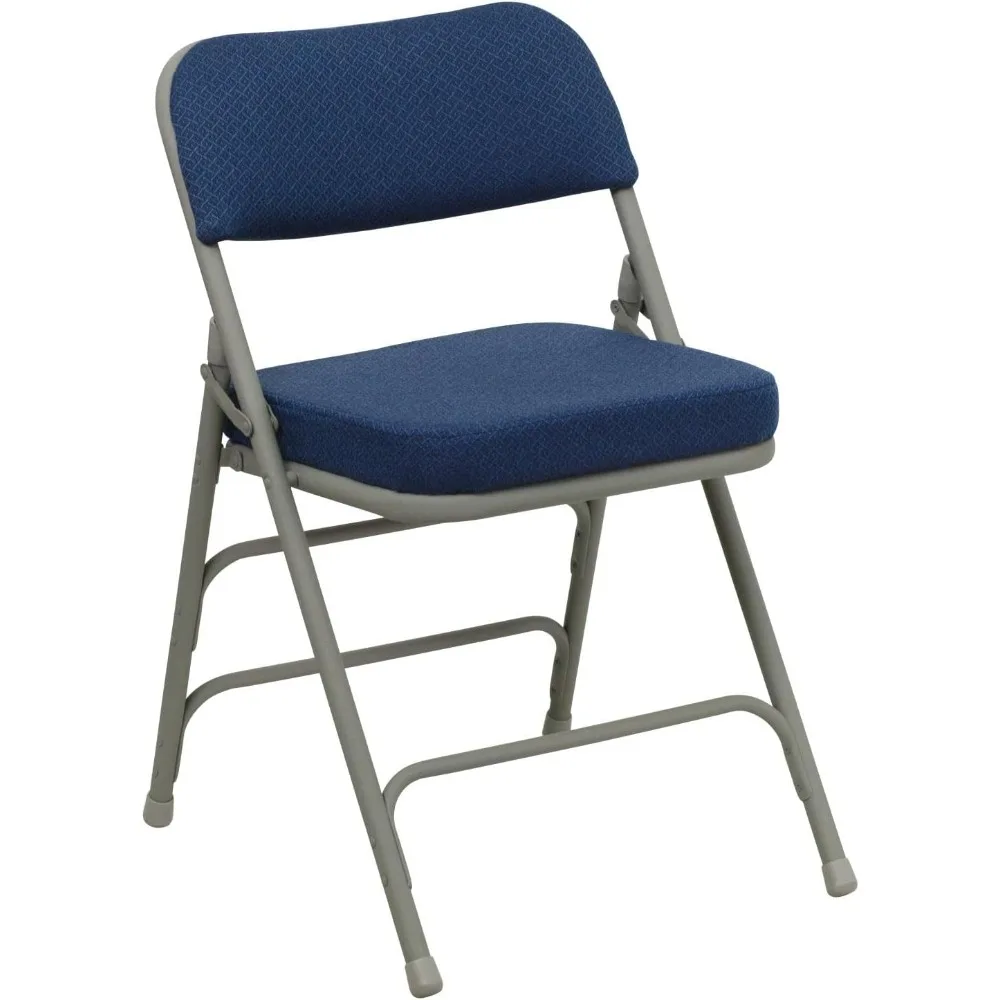

Metal Folding Chairs with Cushioned Seat, Fabric Upholstered Event Chairs with 300-lb. Static Weight Capacity,Set of 2