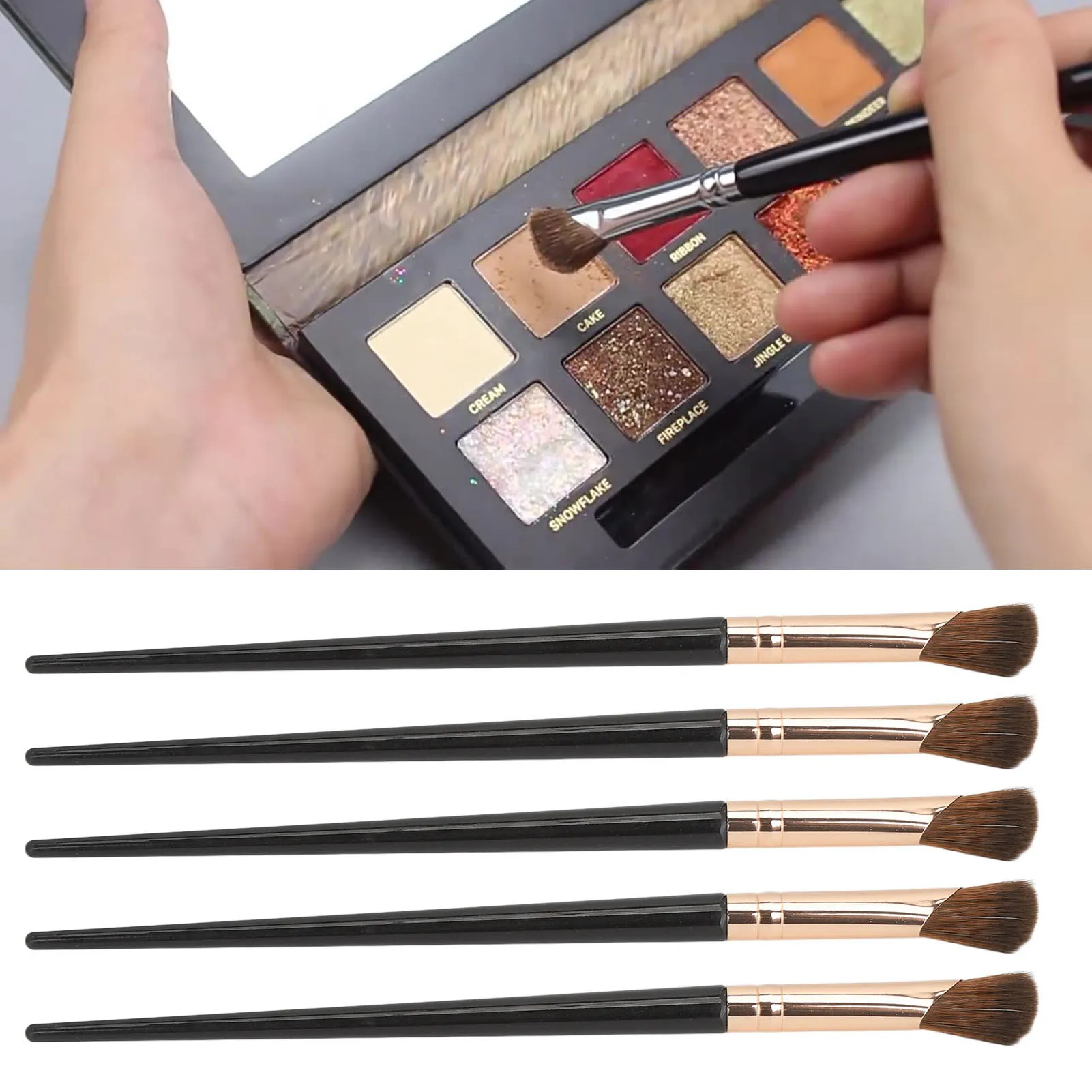 10pcs Nose Shadow Brush Sickle Shaped Soft Hair Strong Powder Grasping Makeup Brush