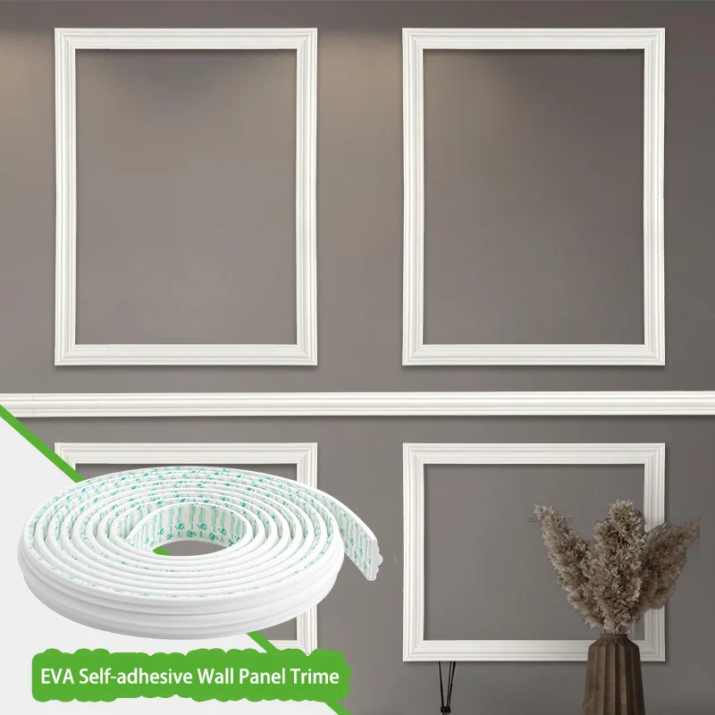 3 Meter Self-adhesive Wall Panel Decorative Line Waterproof Wall Panel Strip Peel and Stick EVA Molding Trim for Home Decor Edge