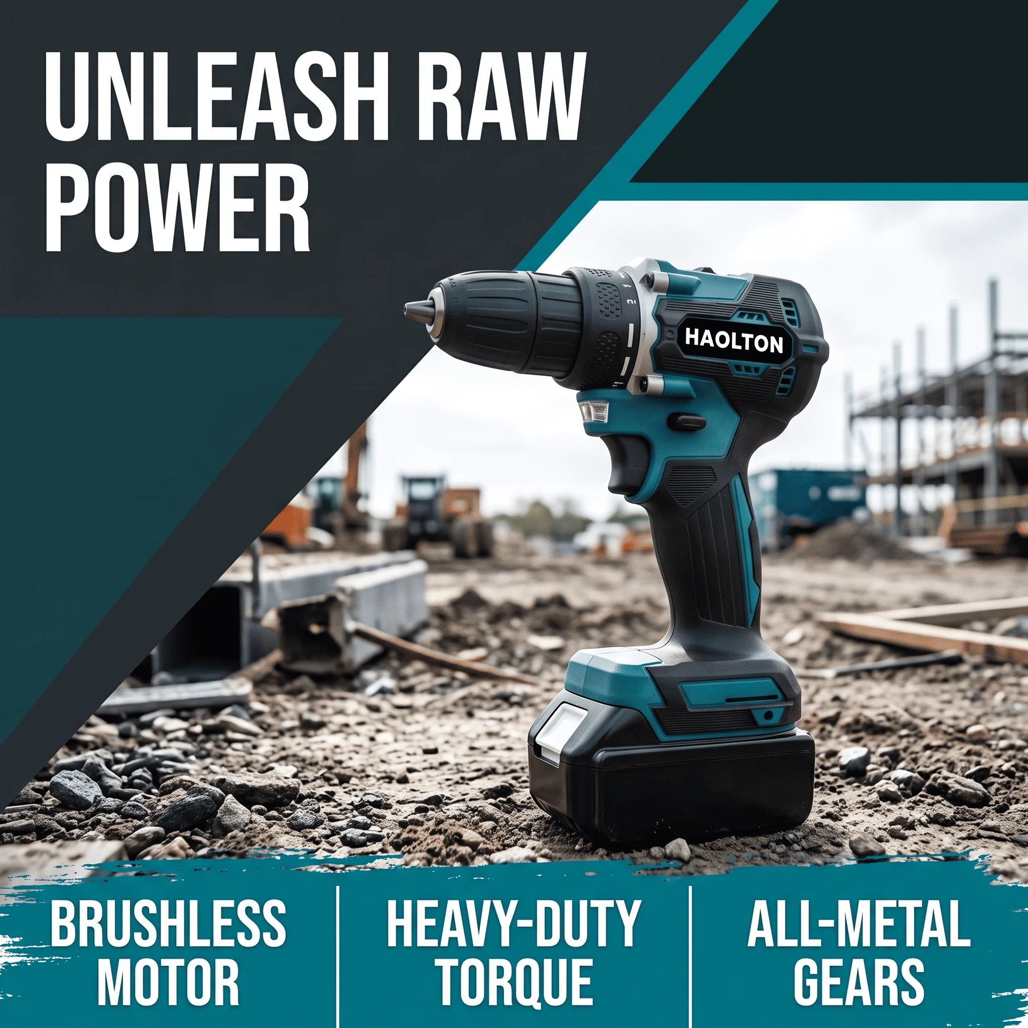 HAOLTON Makita 18V DDF487 Brushless Cordless Drill, Electric Screwdriver With 6.0Ah Battery Various Complete Packages