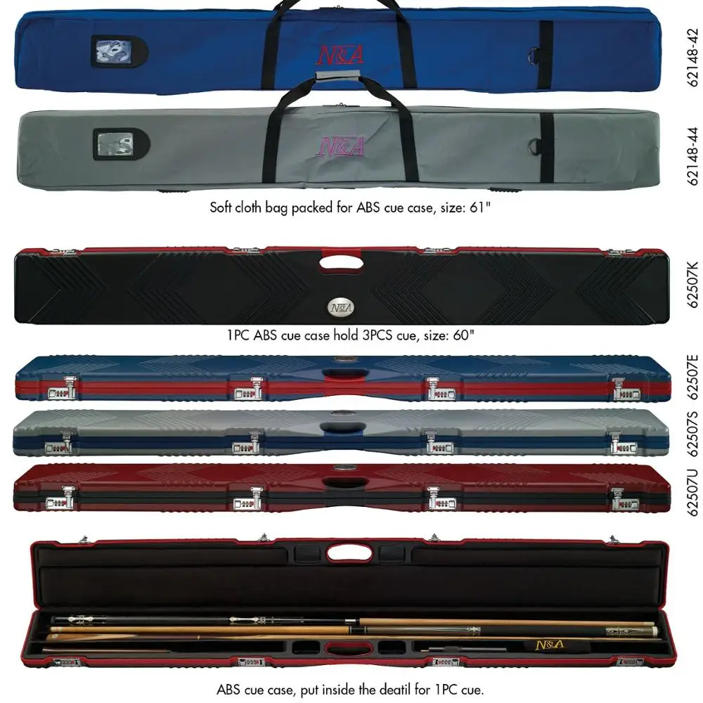 Cueelf hot selling soft cloth cue bag and ABS snooker cue case