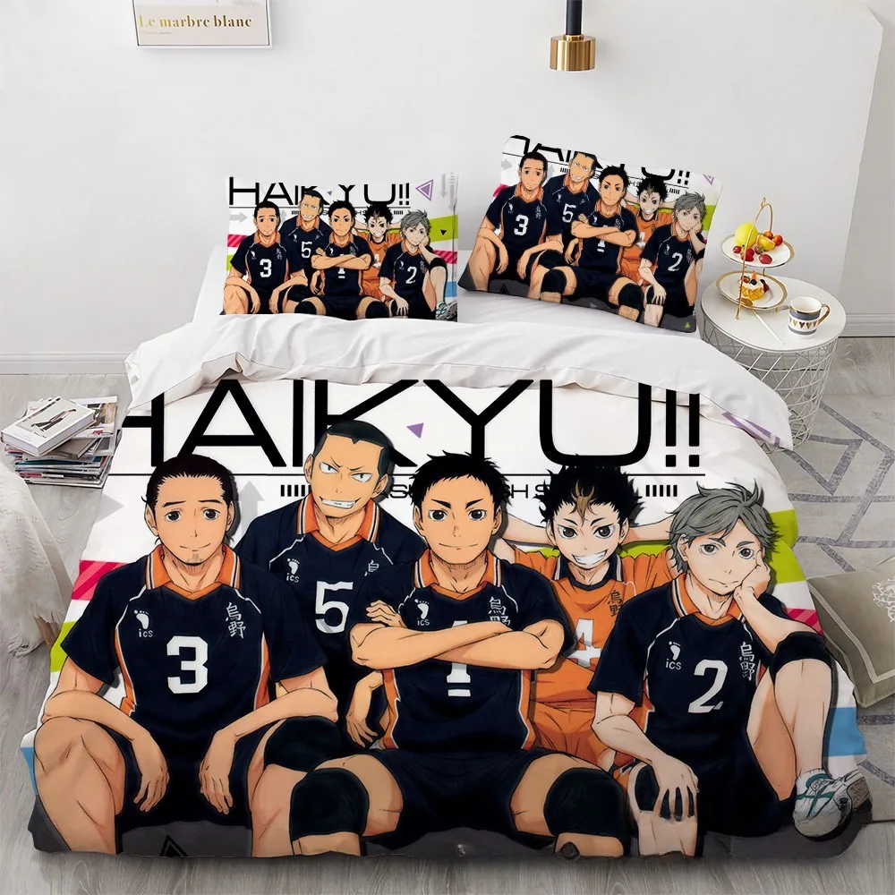 Haikyuu Volleyball Youth Duvet Cover Pillowcase Bedding Set Adult Boy Girl Bedroom Decoration Single Double Size