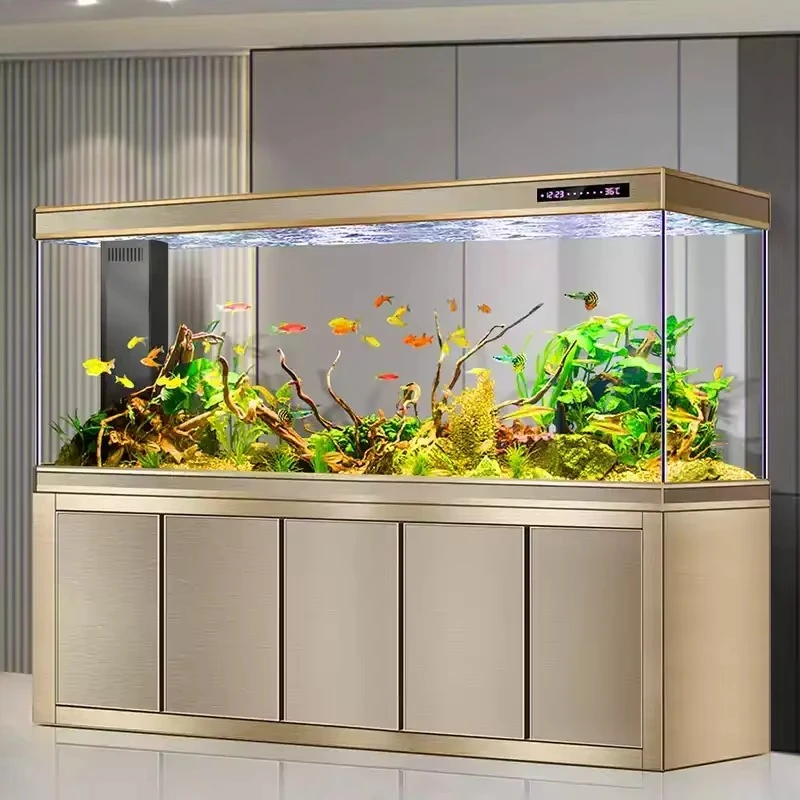 aluminum alloy large arowana tank professional high-end bottom filter living room smart screen partition wall aquarium