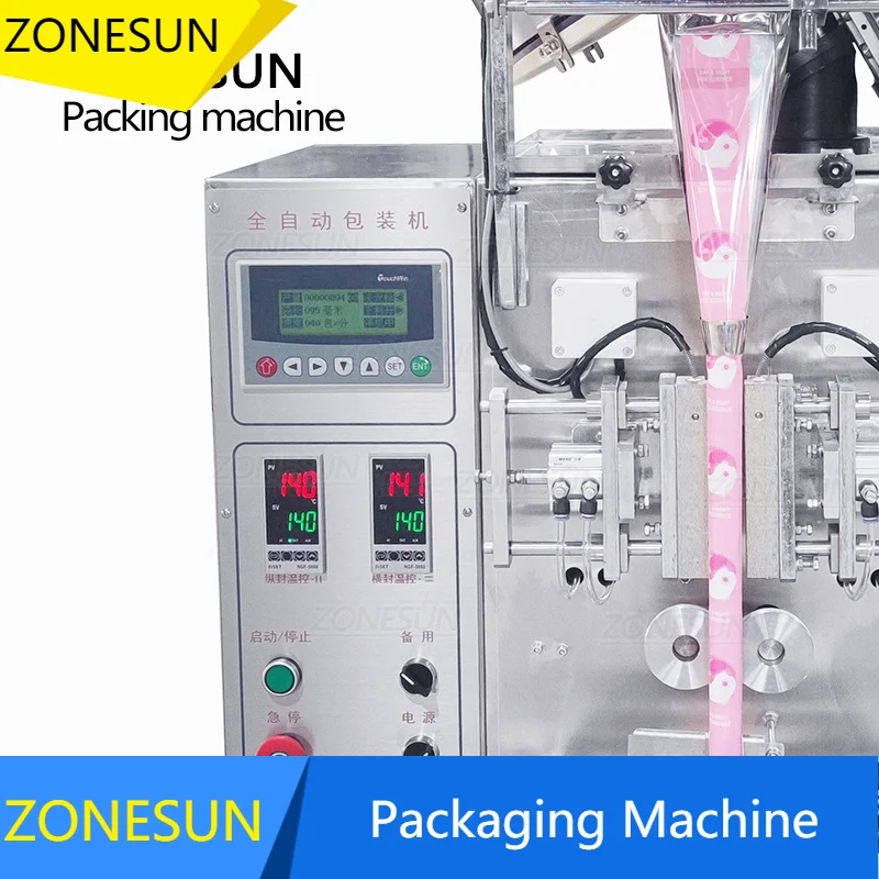 ZONESUN ZS-SLFK80 Automatic Filling and Sealing Machine with Counting Functions Vibrating Pills Beans Candy Granules Packing