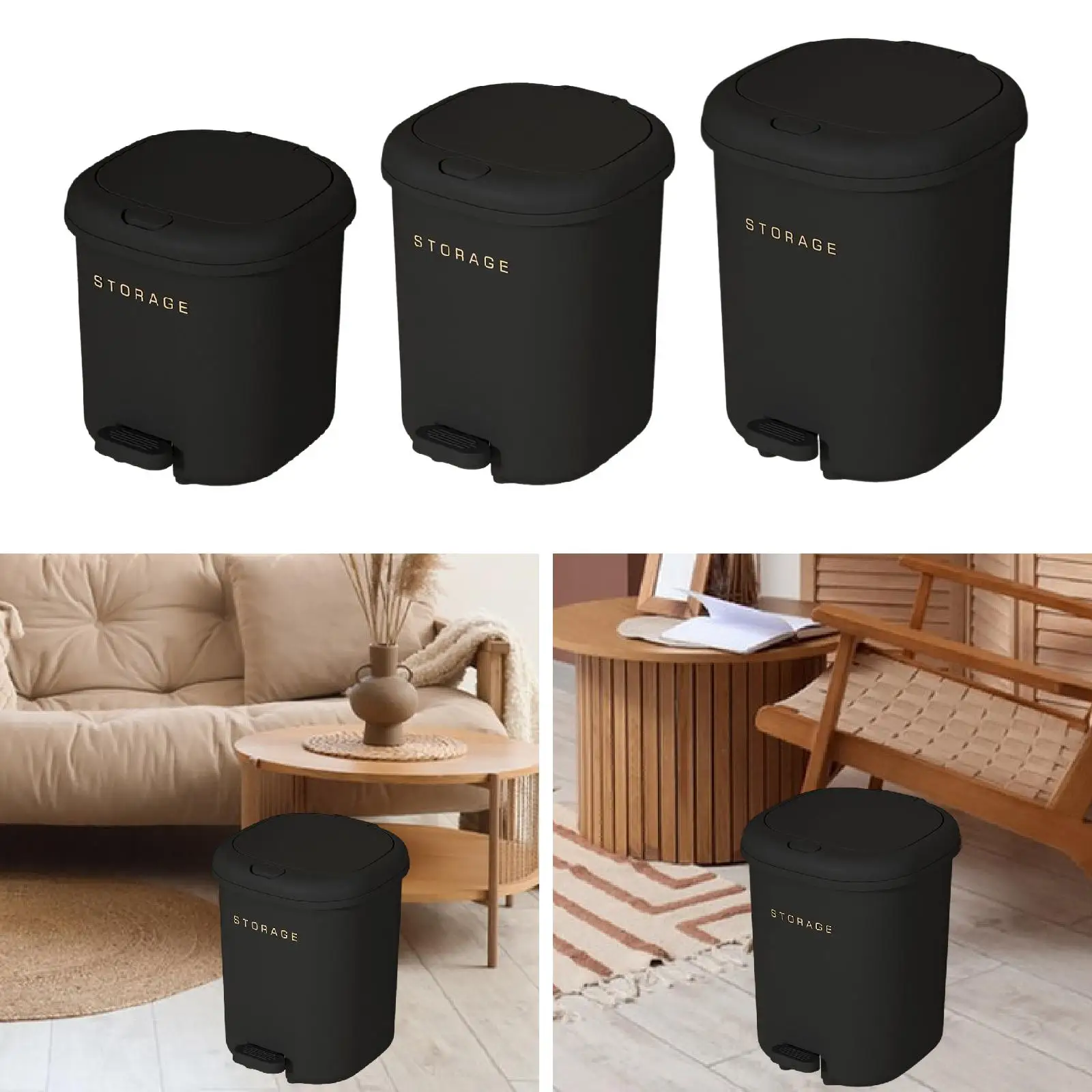 

Press Type/Step on Trash Can Waste Basket Household Multifunctional Garbage Bin