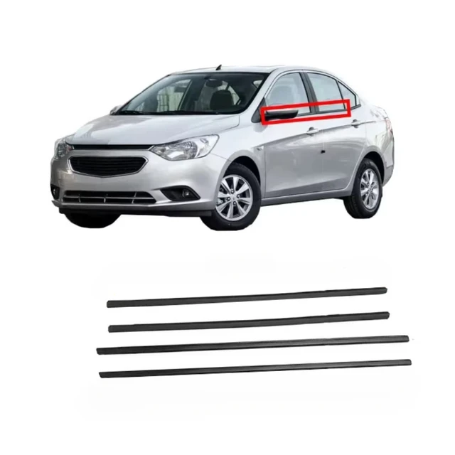 4-częściowa gumowa uszczelka zewnętrznego szyby do Chevrolet Sail Sedan 2015-2020 Uszczelka do szkła Zewnętrzna gumowa taśma laminowana