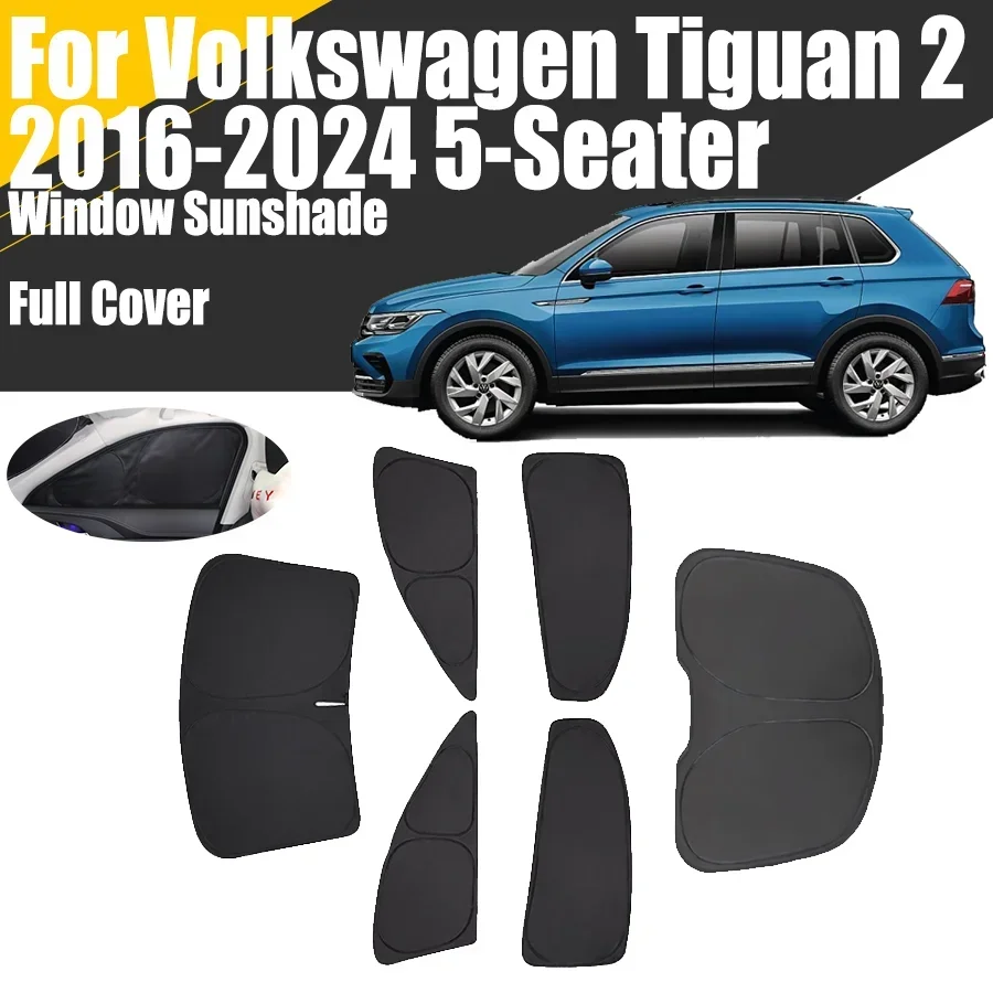 Изготовленный на заказ солнцезащитный козырек на окно автомобиля с полным покрытием для Volkswagen Tiguan 2nd 5-Seater 2016-2024, штора для конфиденциальности, переднее лобовое стекло 2018