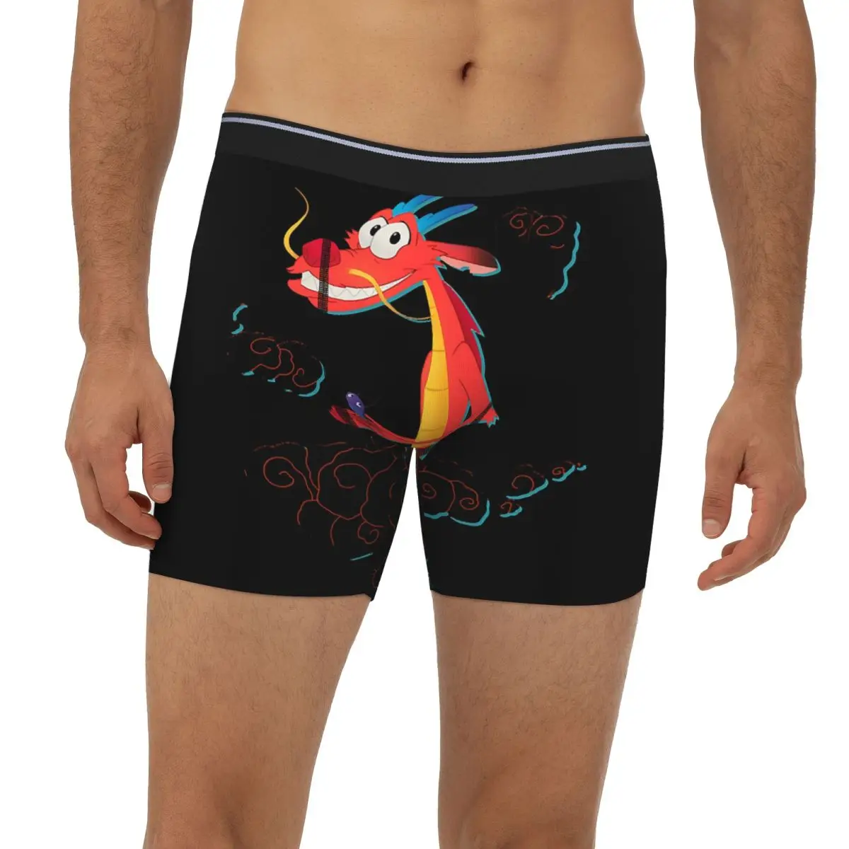 

Длинные трусы-боксеры Mushu From Mulan, короткие мужские трусы, дышащее нижнее белье для мужчин, подарок бойфренду
