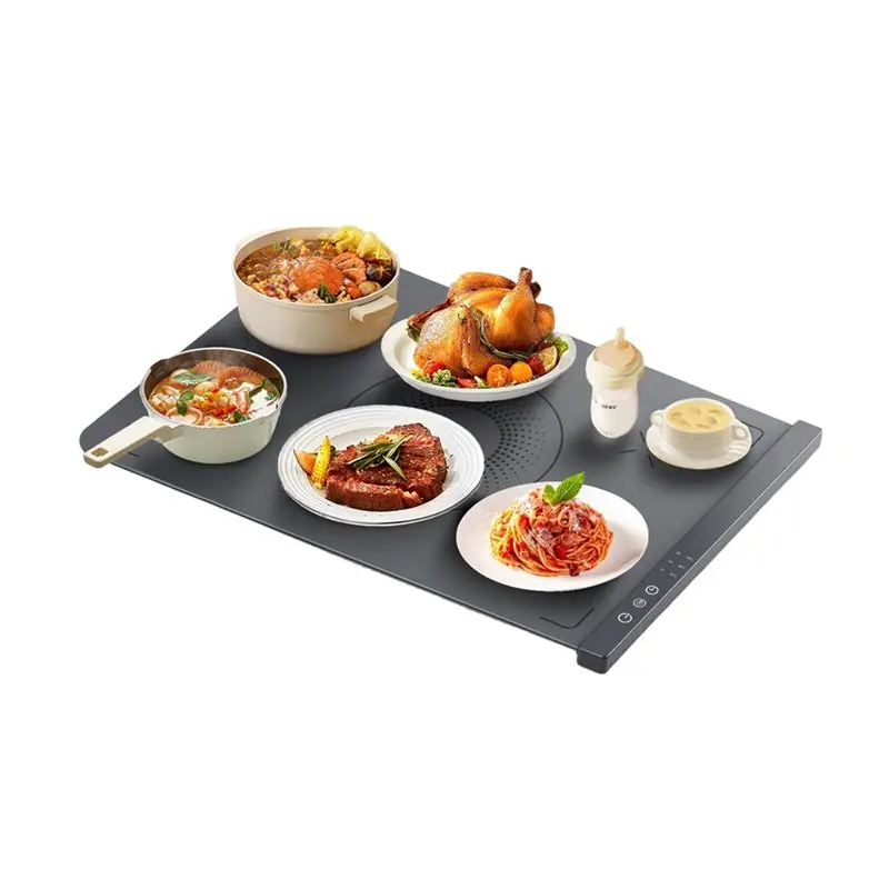 Foldable For Food Warming Warmer Mat Electric Warming Tray Coffee Warming Pad Portable EU Plug Gray