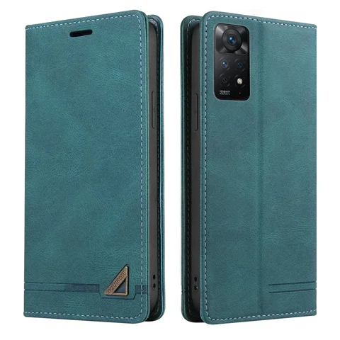 Кожаный чехол для Xiaomi Poco X7 Pro, Redmi Note 14, 15C с магнитной крышкой — фото товара