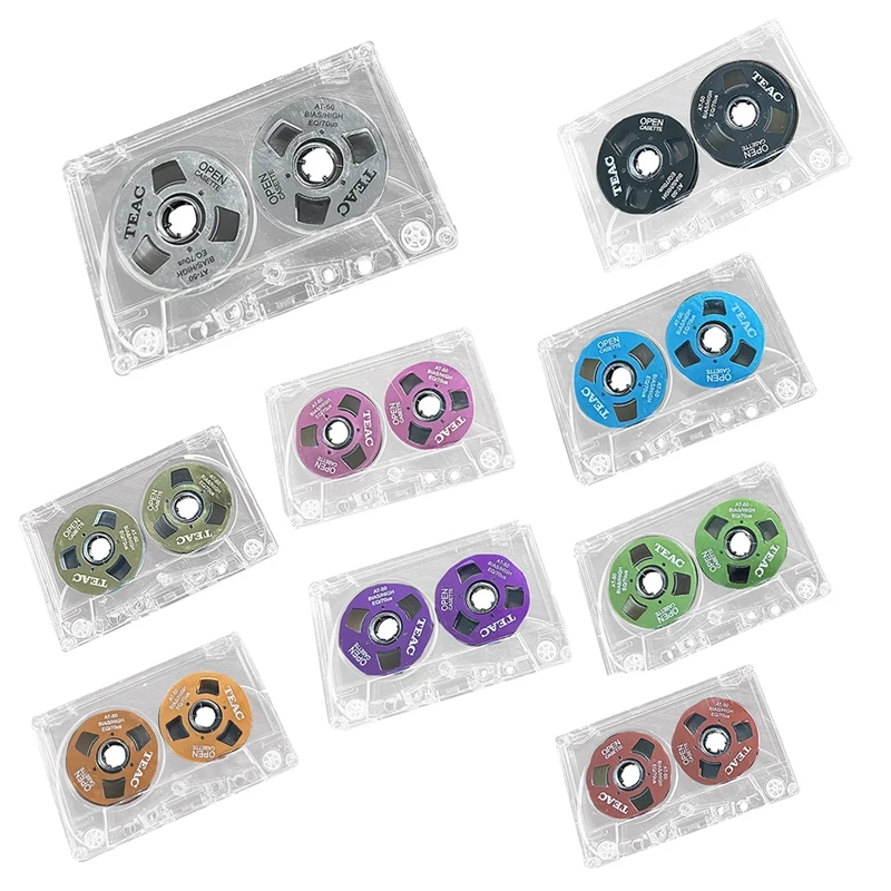 Double-Sided Color Housing Empty Tape Metal Mini Can Record 55 Minutes Empty Tape Blank Cassette Tape, Durable Easy To Use Green