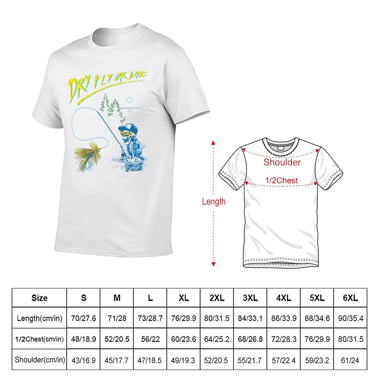 Dry Fly or Die T-Shirt t shirts for man pack white cotton t shirts man 100% T-Shirt