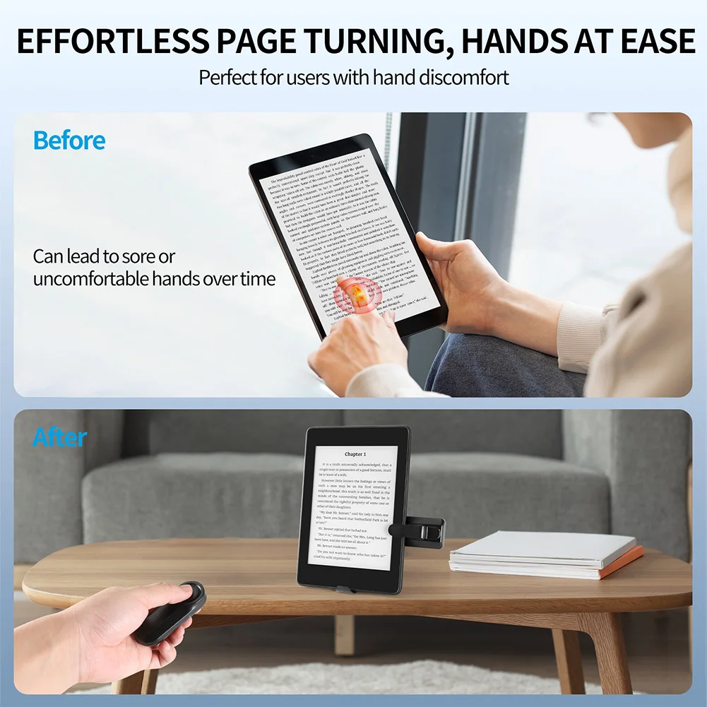 New RF Remote Control Page Turner Page Turner Clicker for Kindle Paperwhite Oasis Kobo EReaders for iPad Tablets Reading Novels