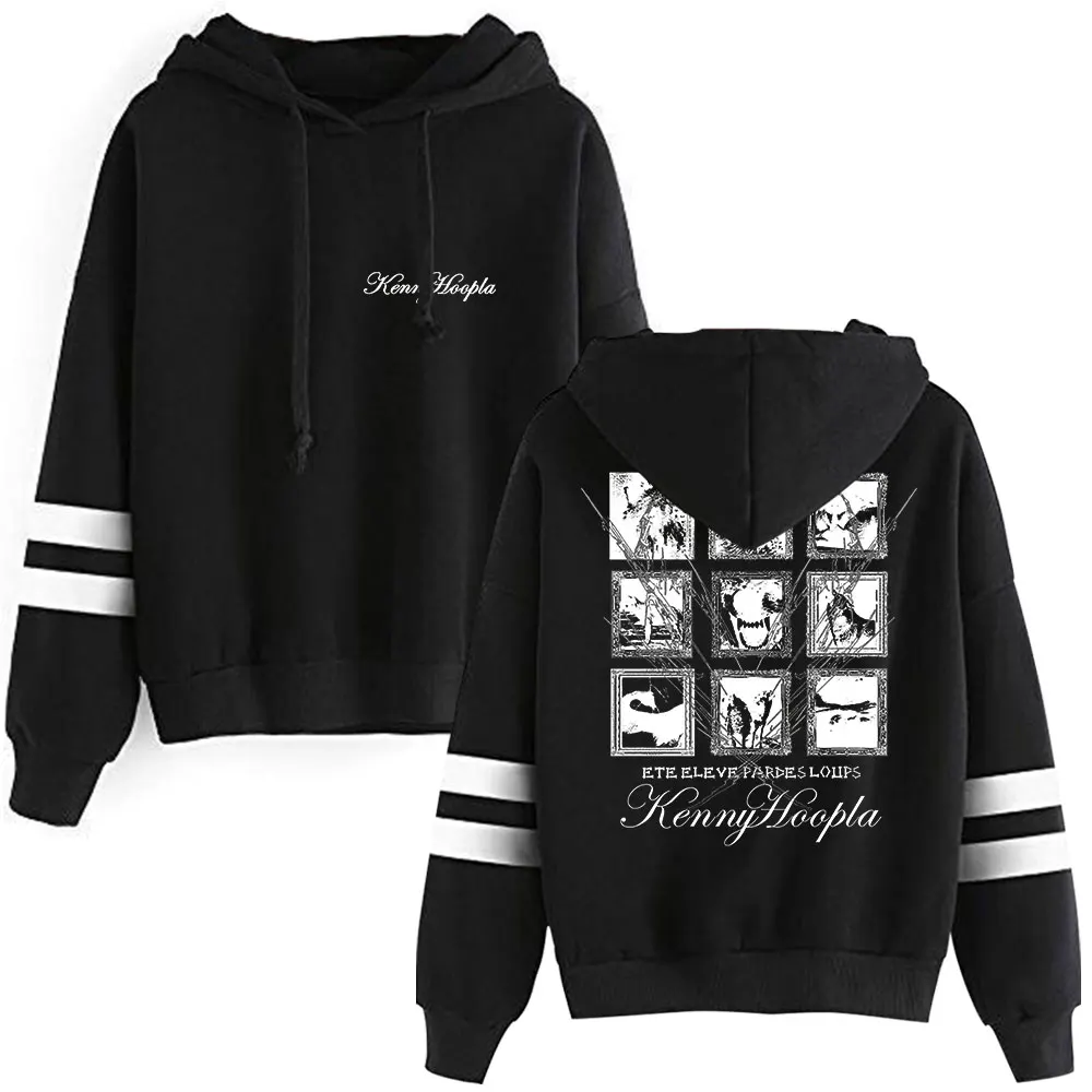 

KennyHoopla Wolf Printed Pocketless Parallel Bars Sleeve Sweatshirt Pocket Drawstring Hoodie Fashion Pullover