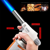 Camping Baking Barbecue Gas Torch Welding Fire Maker Lighter Butane Burner Flame Metal Flame Gun WeldingTorch Lighter Heating