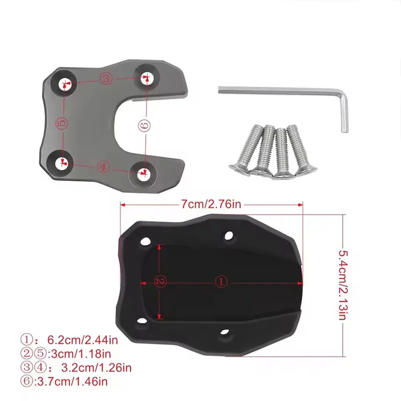 For GROM MSX125 MSX 125 2019-2024 Motorcycle Accessories Kickstand Foot Side Stand Sidestand Extension Pad Support Plate