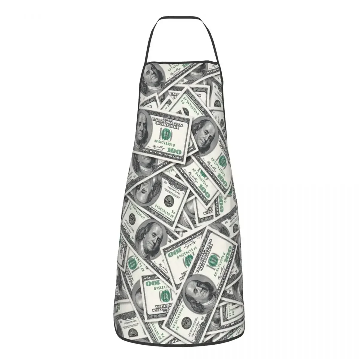 United States Dollar Banknotes Bib Apron Adult Women Men Chef Tablier Cuisine for Kitchen Cooking US Money Pattern Gardening