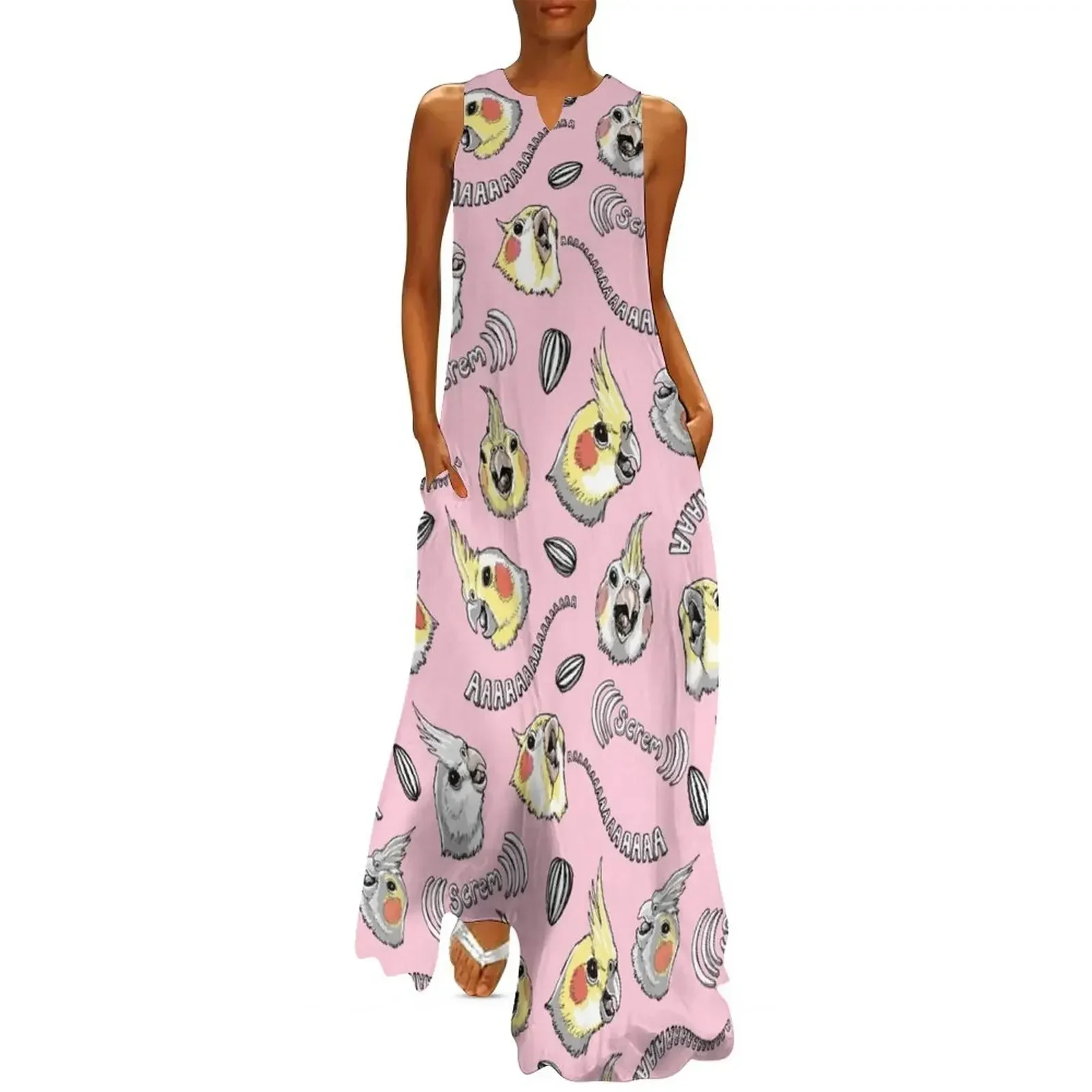 

Cockatiel Screm (light pink) Long Dress Elegant gowns Bride dresses Women's summer suit Women long dress Dress