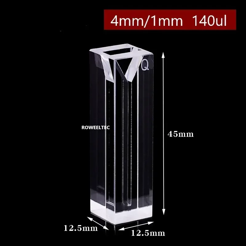 

140ul 1mm 4mm Twin Path Micro Fluorescence Quartz Cuvette Cell With Box w