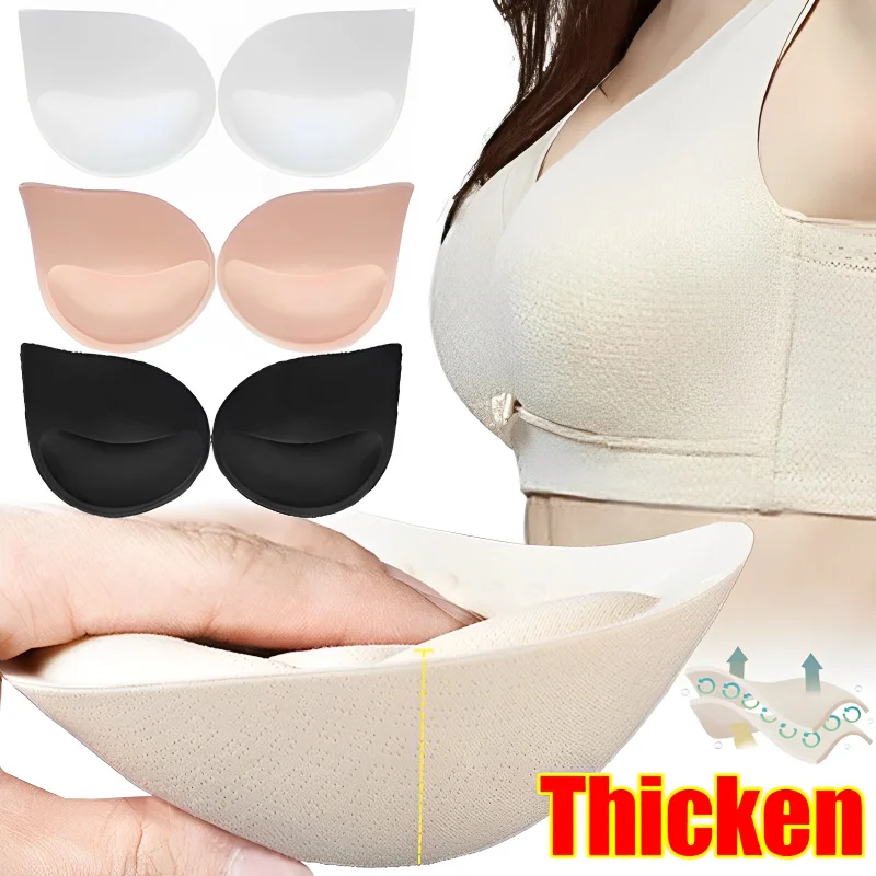 3D Thickened Bra Insert Pads Removable Sponge Bra Pads Inserts Push Up Pads Bra Foam Pad Sports Bra Pads for Women Accessories