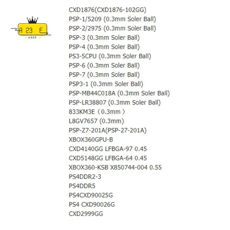 

A23E-47Pcs/Set Game Consoles Directly Heating BGA Stencil + BGA Jig BGA Reball Kit For 360CPU PS3-CPU WII GPU CXD2949CGB