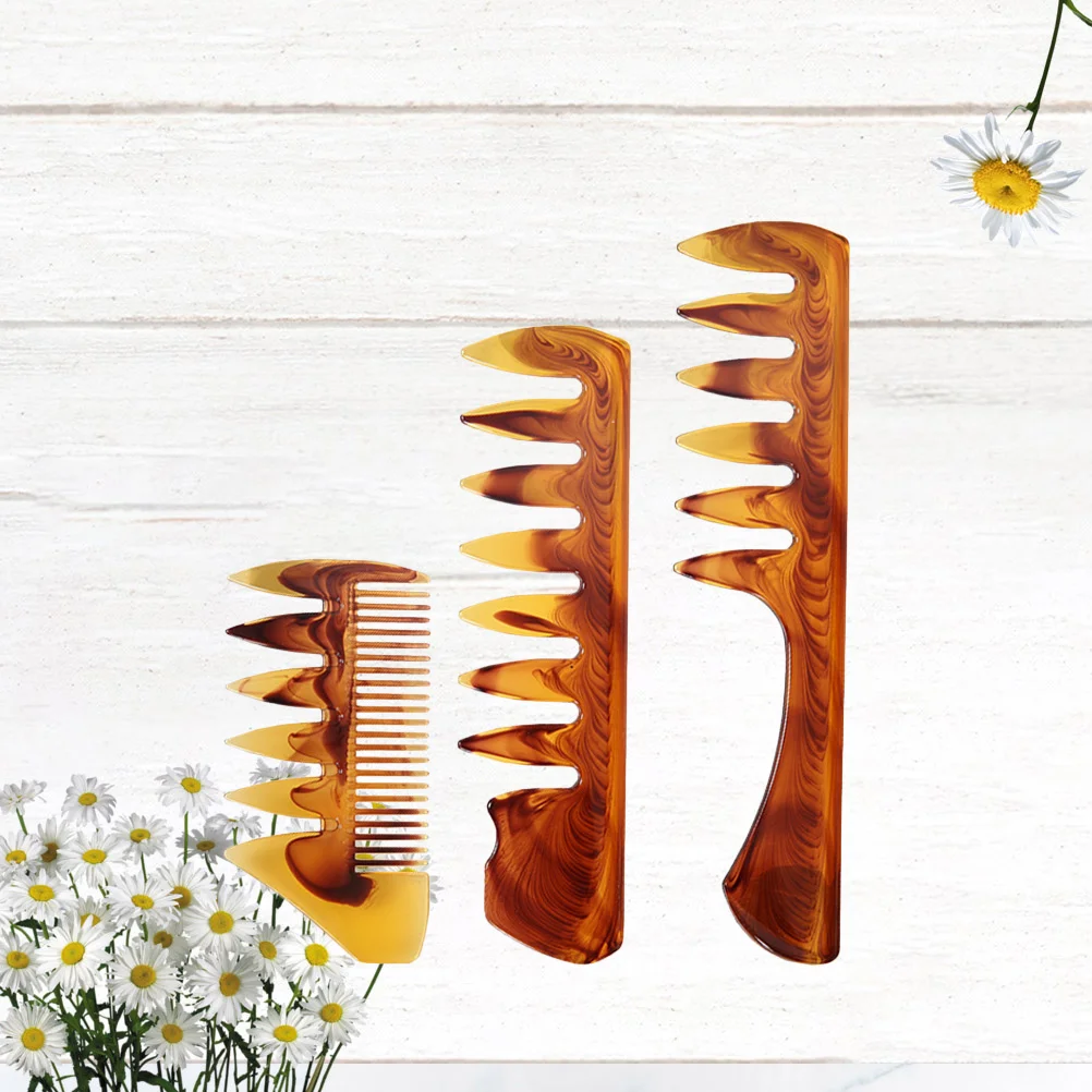 

3pcs Amber For Men Smooth Massage Portable Man Hair For Man Comb Hair Spary Fork Comb Hairdressing Accessories