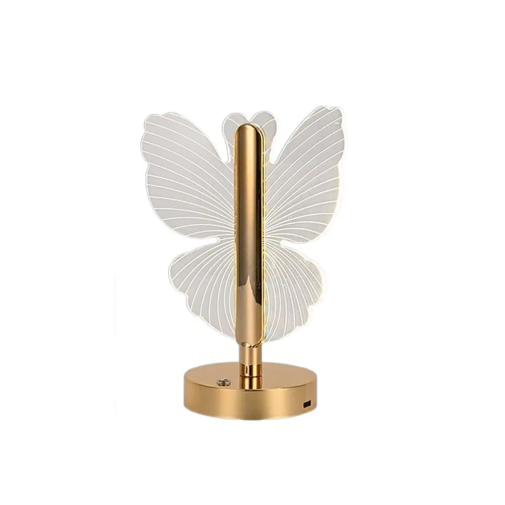 

3-Color Lighting Butterfly Desk Lamp Transparent Adjustable LED Table Lamp Dimmable Soft Lights Nordic Acrylic Night Light