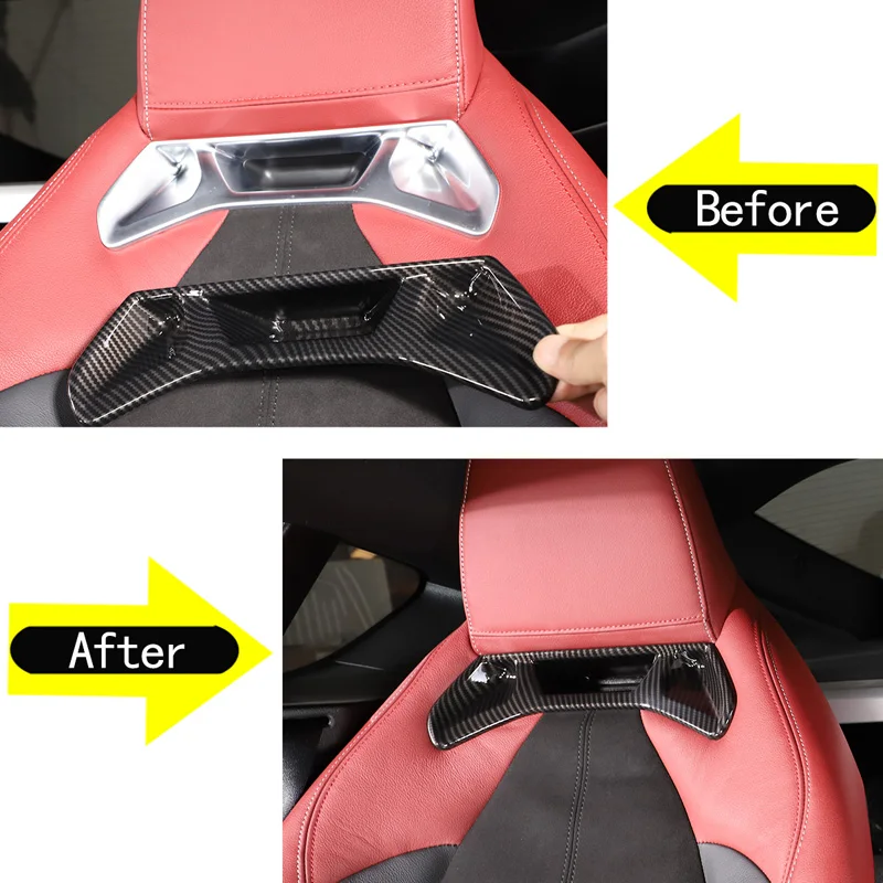 For 2019-2022 Toyota GR Supra A90 ABS carbon fiber style car styling car seat back trim cover sticker car interior accessories