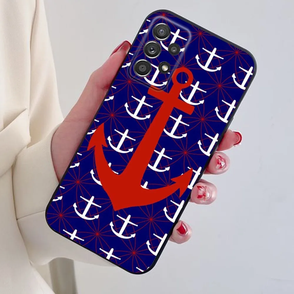 Anchor Phone Case For Samsung S24,S21,S22,S23,S30,Ultra,S20,Plus,Note,10,9,5G Black soft silicone case