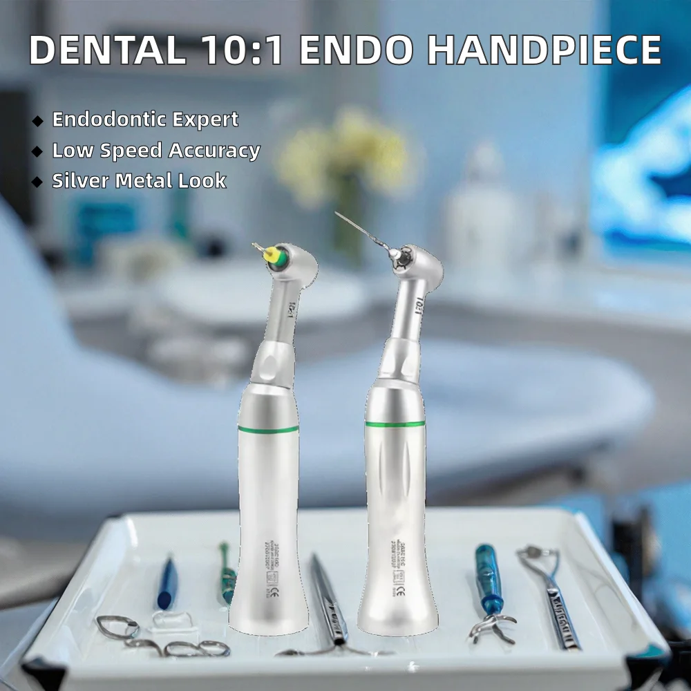 Dental 10:1 Endo Hand Files Contra Angle Low Speed Handpiece Root Canal Reciprocation Stainless Steel Metal Machinery