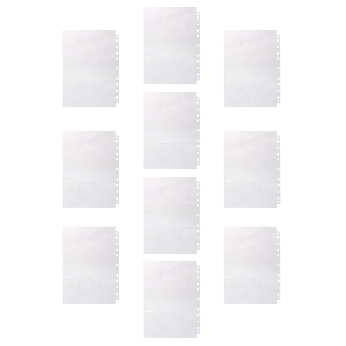 

10 pcs 9 Pocket Photo Album Pages High Capacity Transparent Refills For Tickets Holder Card Collector Storage Minimalist Style