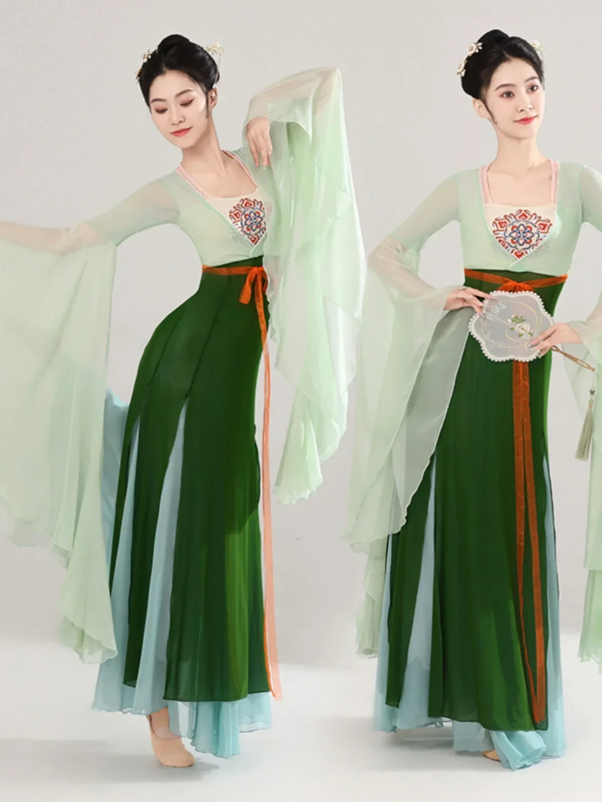 

Classical dance costumes female antique body rhyme elegant long gauze clothes Chinese dance performance costumes