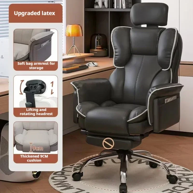 Silla de trabajo de oficina ergonómica, taburete de tocador barato de cuero de masaje para jugadores de Anime, reposapiernas de altura ajustable, juego de Pc, ordenador especial