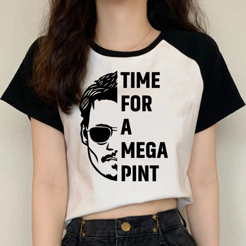 Justice for Johnny Depp T Shirt Men Keep Calm Time for A Mega Pint T-Shirt Women Depp Graphic Print Fashion Tshirt Male Clothes